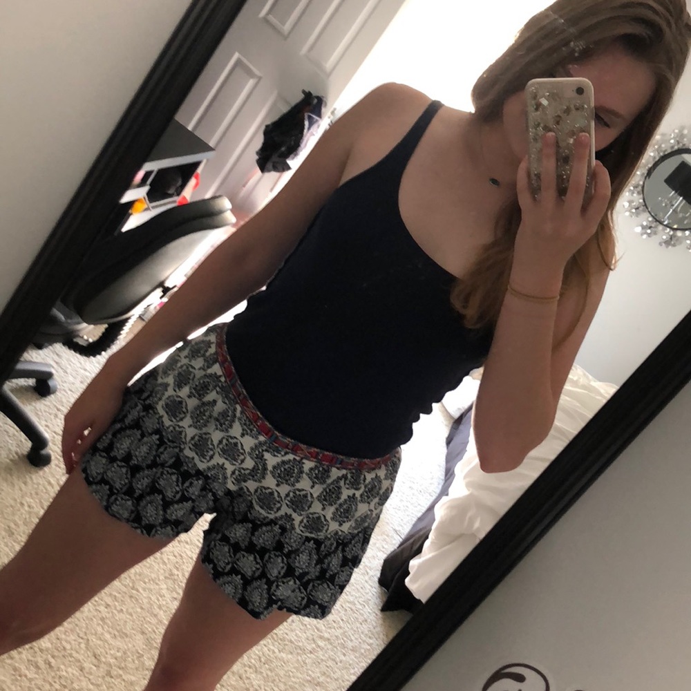 Boho Shorts with Embroidered Waistline
